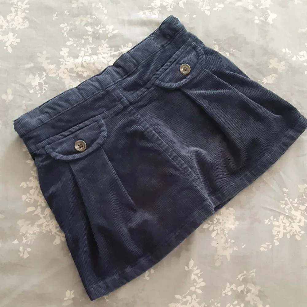 RALPH LAUREN blue 100% cotton Corduroy mini skort size 6